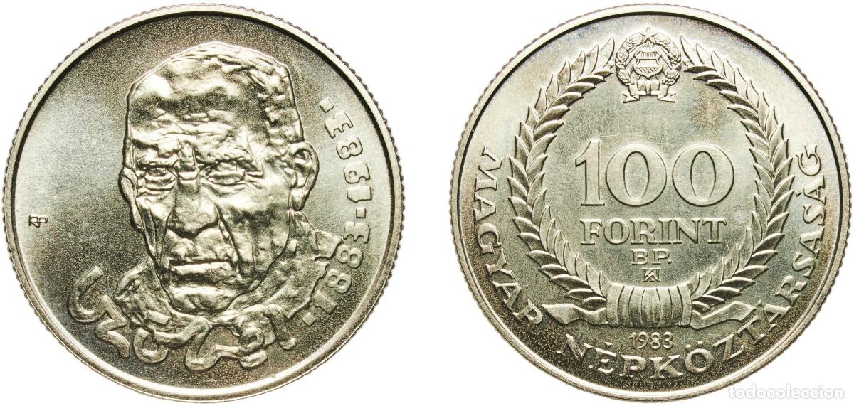 Material numism&aacute;tico: Hungary People's Republic 1983 BP. 100 Forint (B&eacute;la Cz&oacute;bel) Nickel brass Hungarian mint (20000) 11.