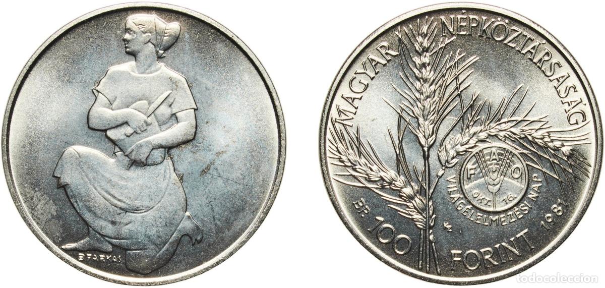 Material numism&aacute;tico: Hungary People's Republic 1981 BP. 100 Forint (FAO) Nickel Hungarian mint (80000) 12.06g UNC KM 62