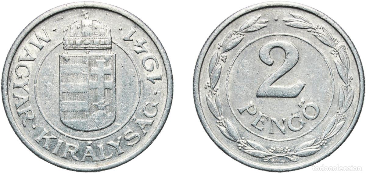 Material numism&aacute;tico: Hungary Kingdom 1941 BP 2 Pengő - Mikl&oacute;s Horthy Aluminium Hungarian mint (24000000) 2.81g VF KM 52