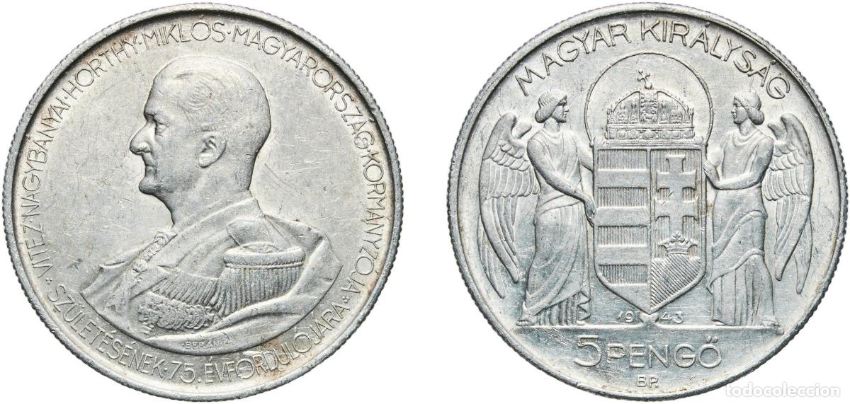 Material numism&aacute;tico: Hungary Kingdom 1943 BP 5 Pengő - Mikl&oacute;s Horthy (Birthday) Aluminium Hungarian mint (2000000) 6g AU