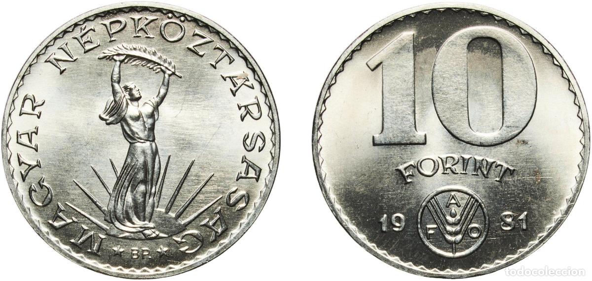 Material numism&aacute;tico: Hungary People's Republic 1981 BP. 10 Forint (FAO) Nickel Hungarian mint (60000) 8.84g UNC KM 620