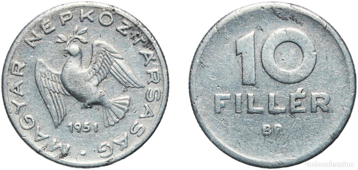 Material numism&aacute;tico: Hungary People's Republic 1951 BP. 10 Fill&eacute;r Aluminium Hungarian mint (80950000) 0.86g VF KM 547 &Eacute;