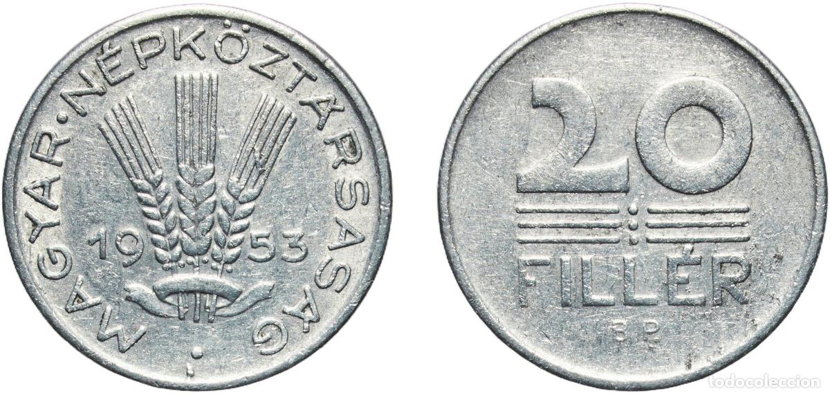 Material numism&aacute;tico: Hungary People's Republic 1953 BP. 20 Fill&eacute;r Aluminium Hungarian mint (45000000) 1.28g XF KM 550 &Eacute;