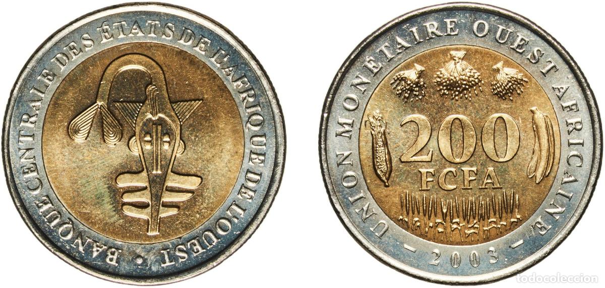 Material numism&aacute;tico: Western African States Central Bank of Western African States 2003 200 Francs CFA Bimetallic: brass