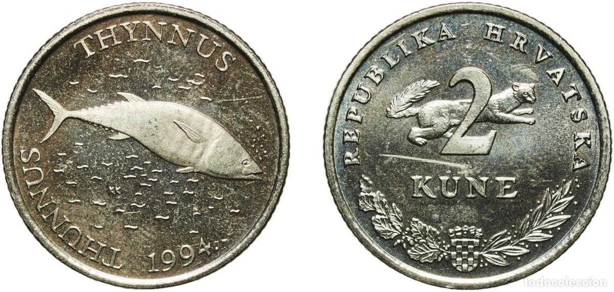 Material numism&aacute;tico: Croatia Republic 1994 2 Kune (Latin text) Nickel brass (65% Copper, 23.2% Zinc, 11.8% Nickel) Croat