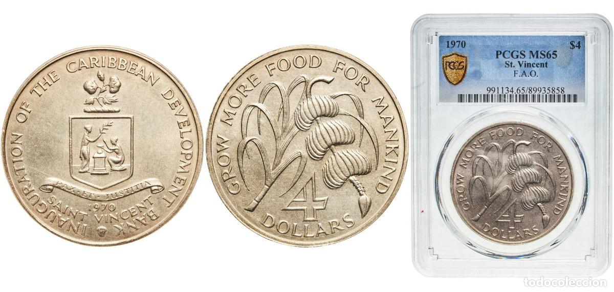 Material numism&aacute;tico: Saint Vincent and the Grenadines 1970 4 Dollars - Elizabeth II (FAO) Copper-nickel (75% Copper, 25%