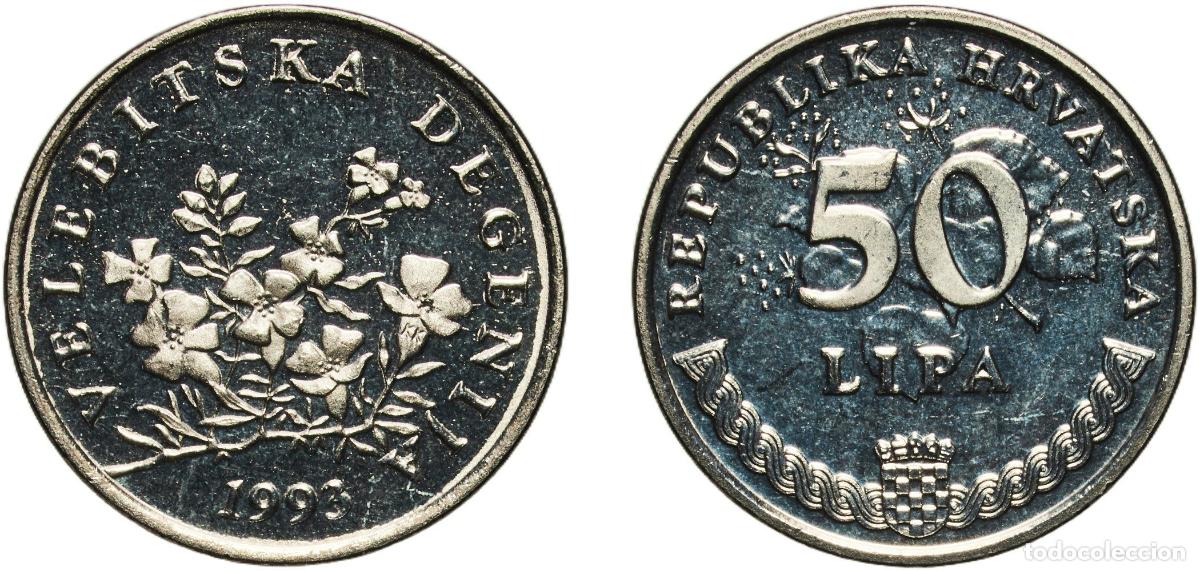 Material numism&aacute;tico: Croatia Republic 1993 50 Lipa (Croatian text) Nickel plated steel (Plating: 95% Iron, 5% Nickel) Cr