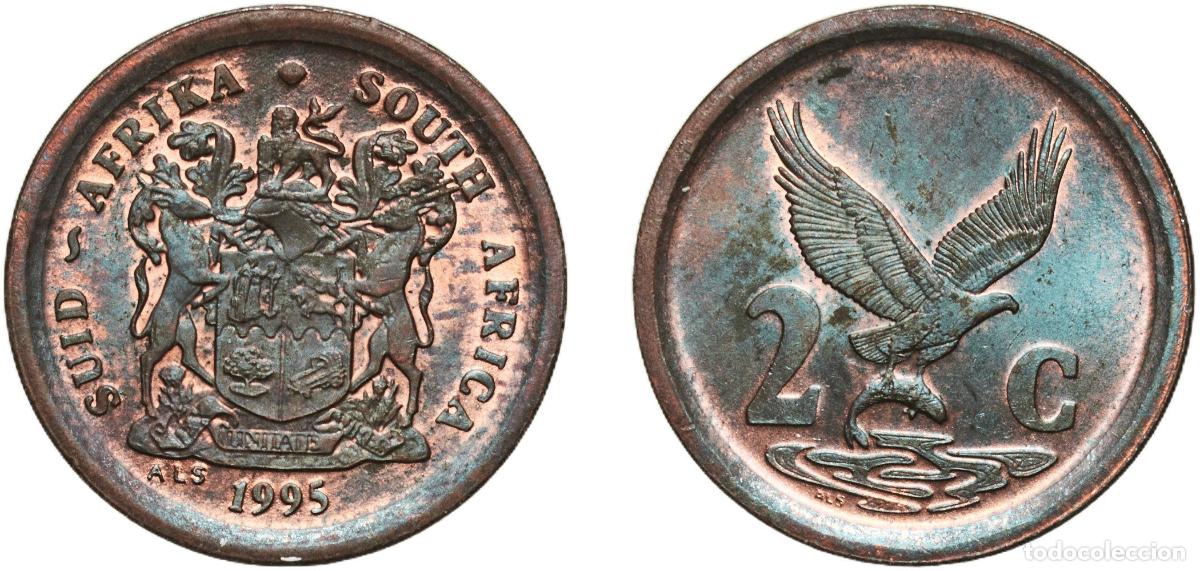 Material numism&aacute;tico: South Africa Republic 1995 2 Cents (SUID-AFRIKA - SOUTH AFRICA) Bronze plated steel (Plating: 99% C