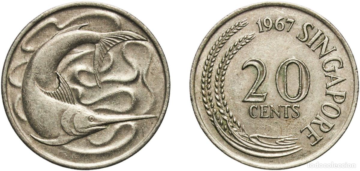 Material numism&aacute;tico: Singapore Republic 1967 20 Cents Copper-nickel (75% Copper, 25% Nickel) Royal Mint (Tower Hill) (36