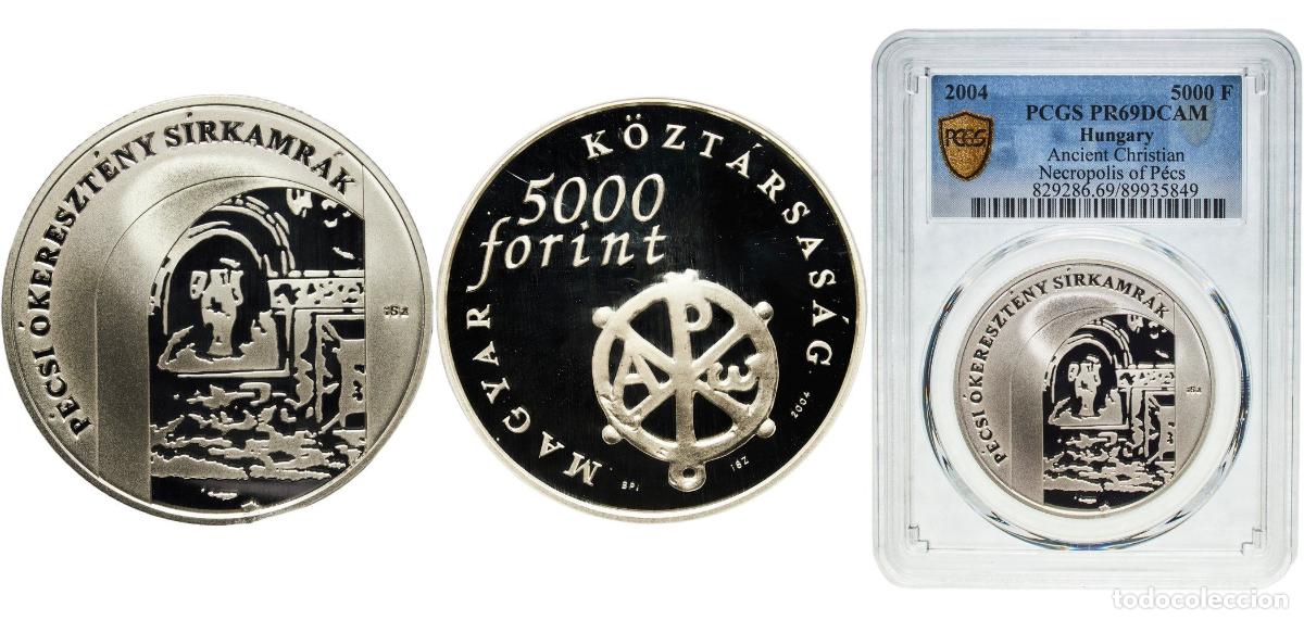 Material numism&aacute;tico: Hungary Republic 2004 BP. 5000 Forint (Ancient Christian Necropolis of P&eacute;cs) Silver (.925) Hungaria