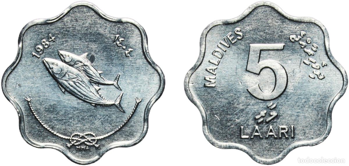 Material numism&aacute;tico: Maldives Second Republic 1404 5 Laari (FAO) Aluminium 1g UNC KM 69 KM MS1 KM PS4