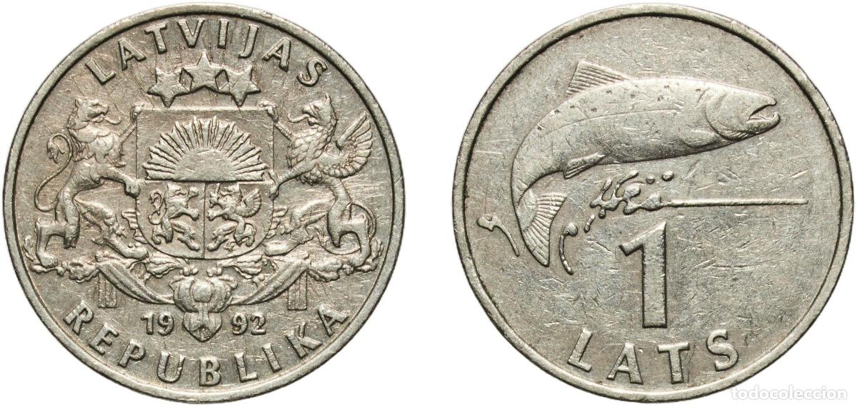 Material numism&aacute;tico: Latvia Republic 1992 1 Lats (Salmon) Copper-nickel Munich Mint (20000000) 4.8g XF KM 12 Sch&ouml;n 18