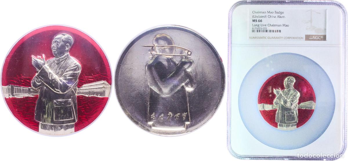 Material numism&aacute;tico: China People's Republic of China ND Chairman Mao Badge (Long live Chairman Mao) Aluminium NGC MS 6
