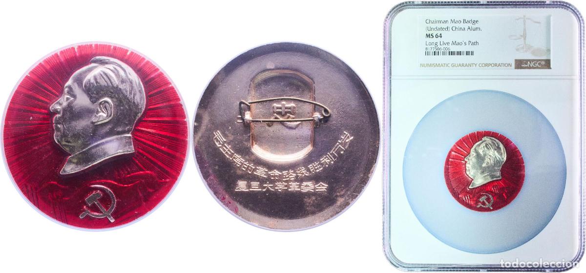 Material numism&aacute;tico: China People's Republic of China ND Chairman Mao Badge (Long live Mao's Path) Aluminium NGC MS 64
