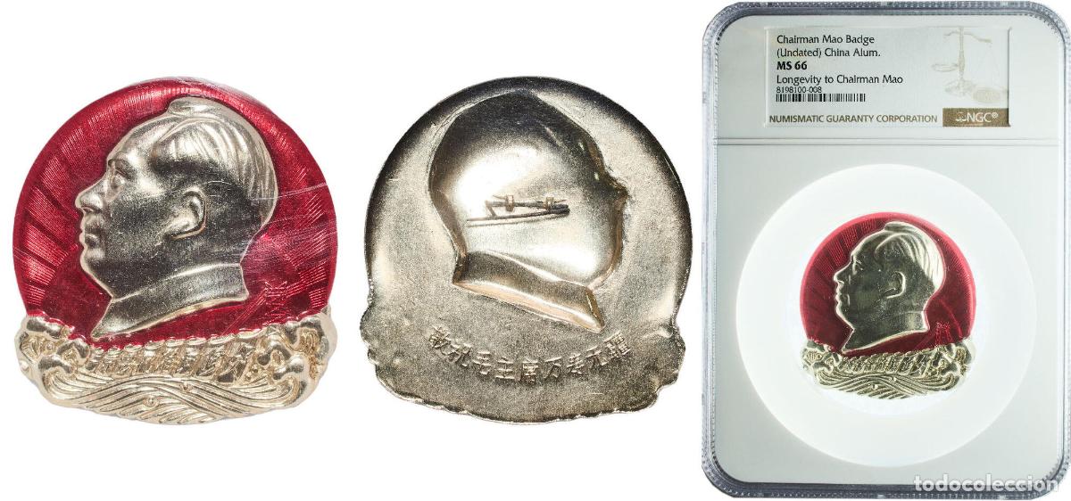 Material numism&aacute;tico: China People's Republic of China ND Chairman Mao Badge (Longevity to Chairman Mao) Aluminium NGC M