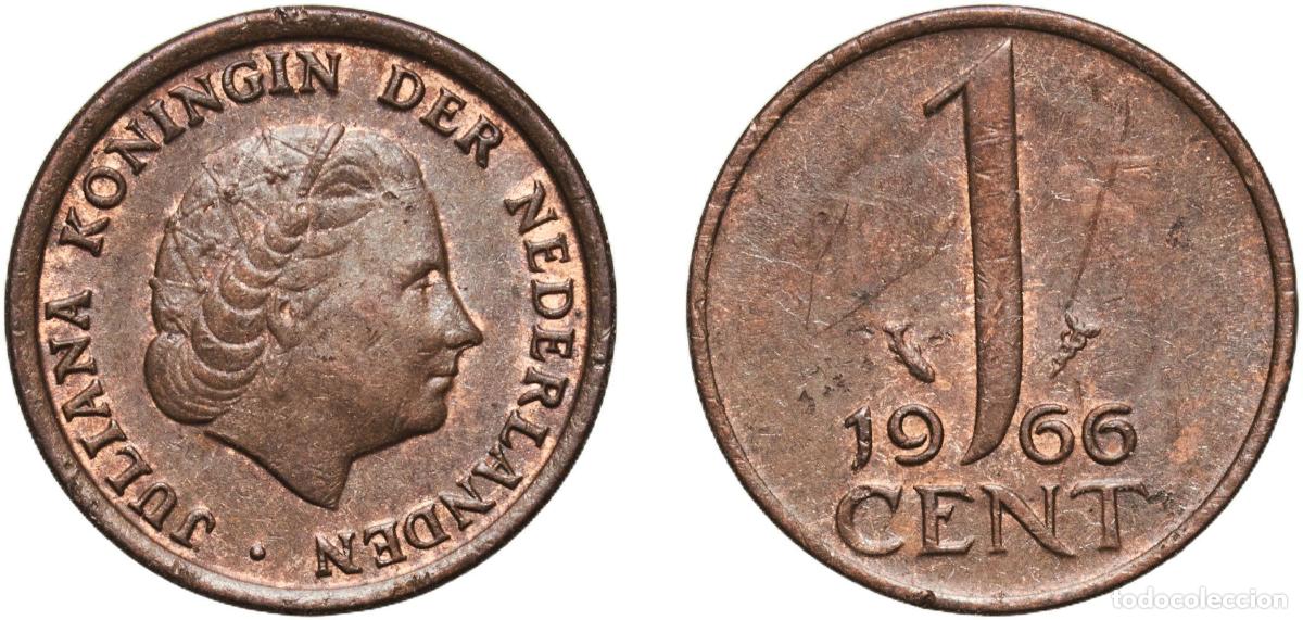 Material numism&aacute;tico: Netherlands Kingdom 1966 1 Cent - Juliana Bronze (95% copper, 4% tin, 1% zinc) Utrecht Mint 1.94g A