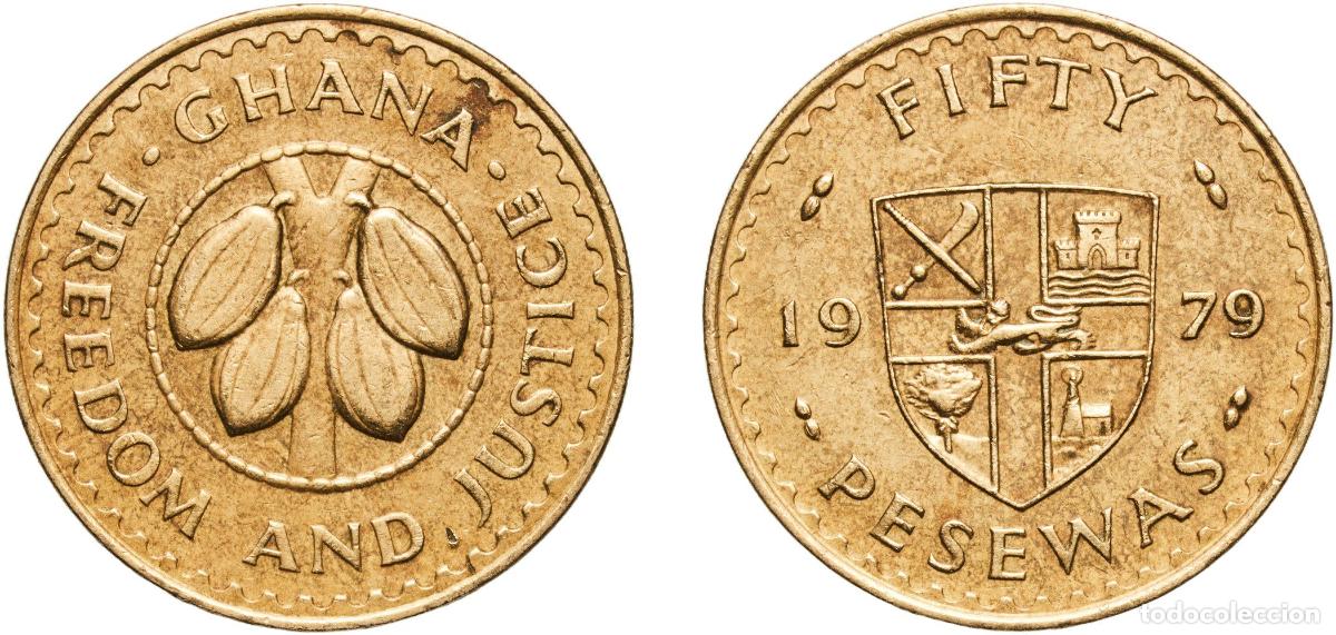 Material numism&aacute;tico: Ghana Republic 1979 50 Pesewas (FAO) Aluminium bronze (92% Copper, 6% Aluminium, 2% Nickel) Royal M