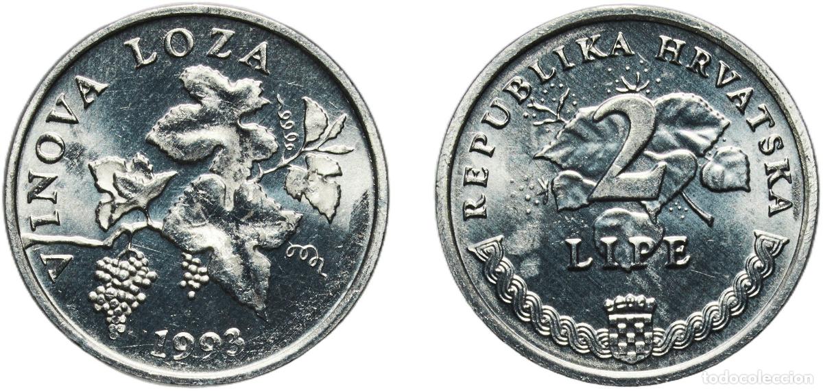 Material numism&aacute;tico: Croatia Republic 1993 2 Lipe (Croatian text) Aluminium (98% Aluminium, 2% Mangnesium) Croatian Mint