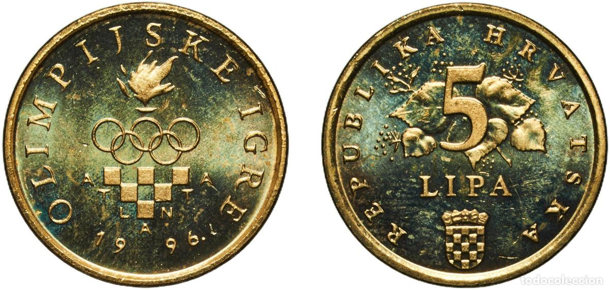 Material numism&aacute;tico: Croatia Republic 1996 5 Lipa (Olympics) Brass plated steel (Plating: 72.5% Copper, 27.5% Zinc) Croa