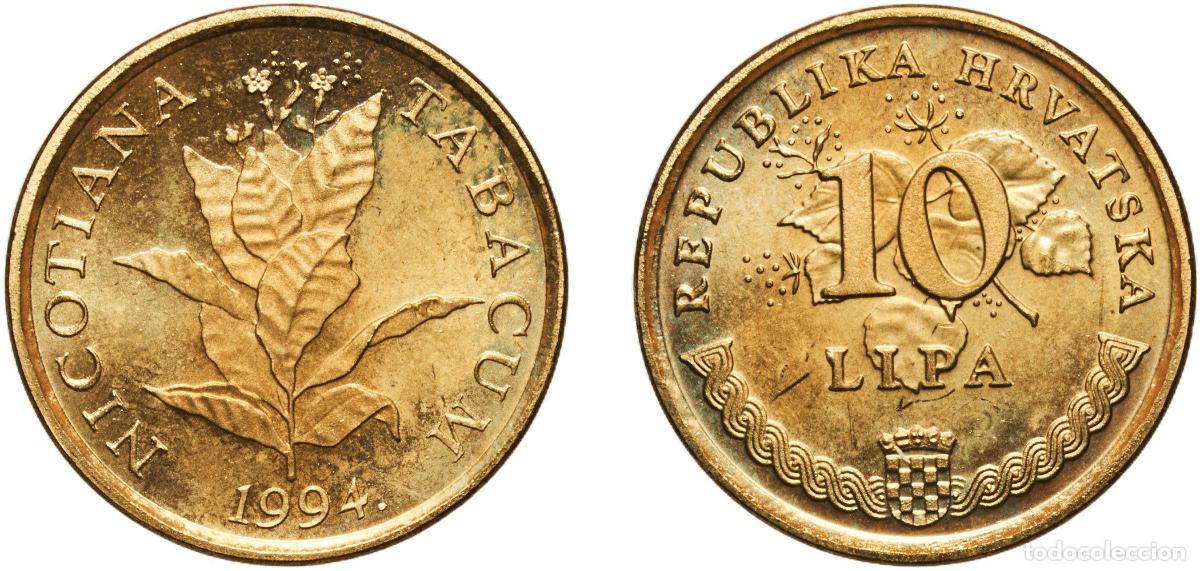 Material numism&aacute;tico: Croatia Republic 1994 10 Lipa (Latin text) Brass plated steel (Plating: 72.5% Copper, 27.5% Zinc) C