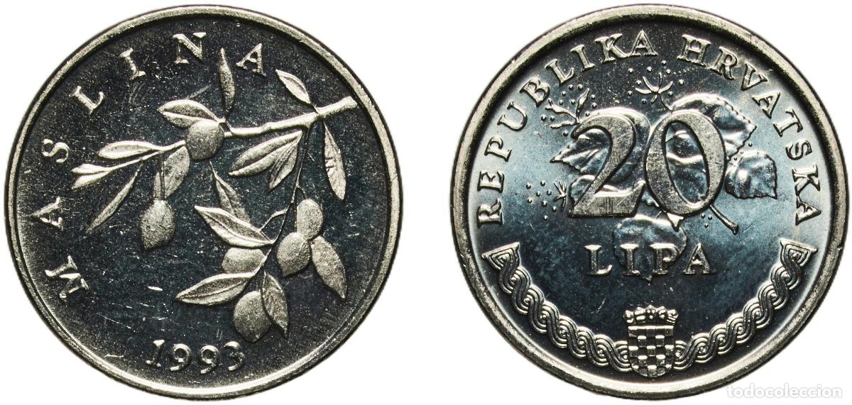 Material numism&aacute;tico: Croatia Republic 1993 20 Lipa (Croatian text) Nickel plated steel (Fe 95%, Ni 5% (plating compositi