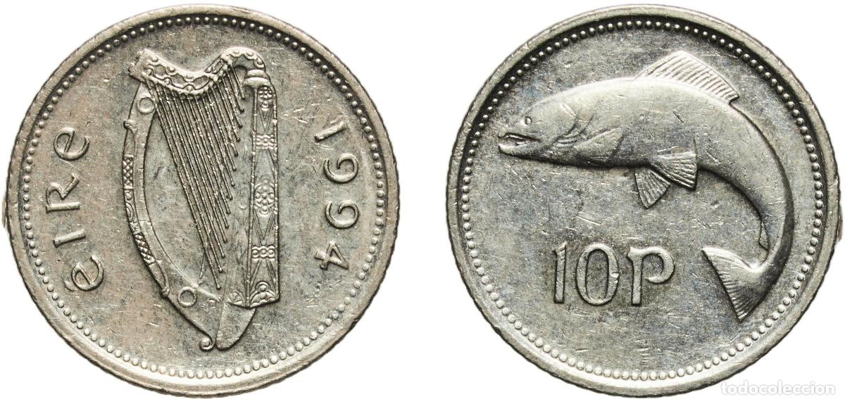 Material numism&aacute;tico: Ireland Republic 1994 10 Pence (small type) Copper-nickel Irish Mint (58510000) 5.42g UNC KM 29 Sp