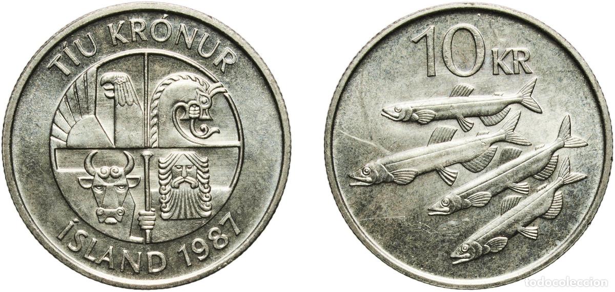 Material numism&aacute;tico: Iceland Republic 1987 10 Kr&oacute;nur (Non-magnetic) Copper-nickel (75% Copper, 25% Nickel) Royal Mint (7
