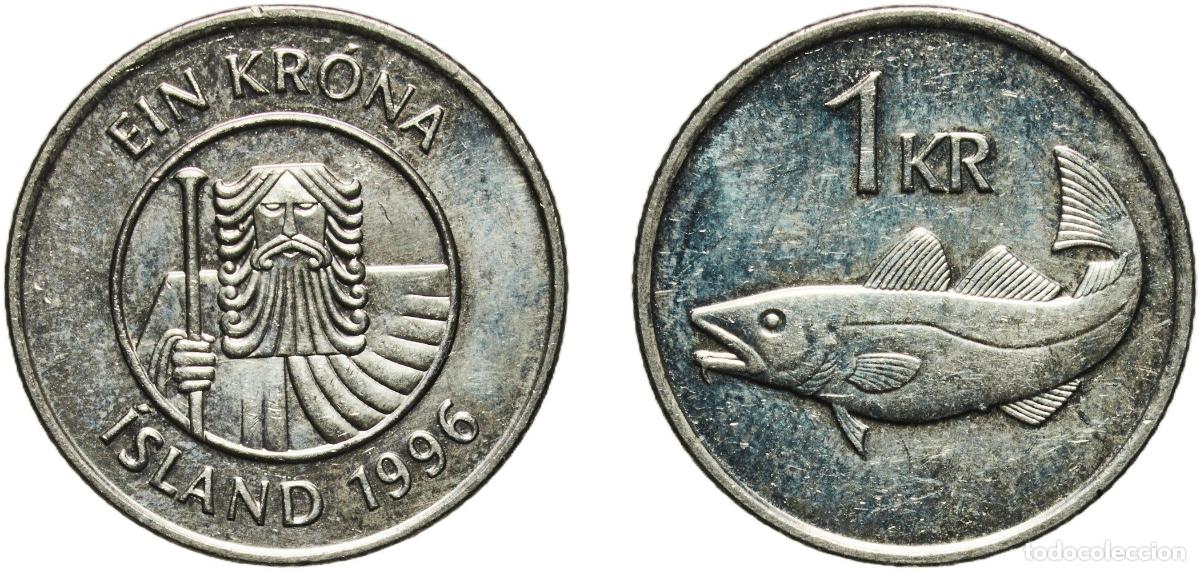 Material numism&aacute;tico: Iceland Republic 1996 1 Kr&oacute;na (Magnetic) Nickel plated steel Royal Mint (6000000) 4g UNC KM 27a Sc