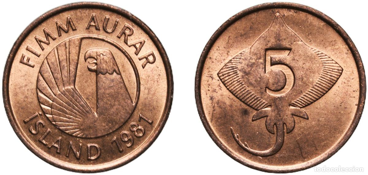 Material numism&aacute;tico: Iceland Republic 1981 5 Aurar Bronze (97% copper, 2.5% zinc, 0.5% tin) Royal Mint (15000000) 1.5g U