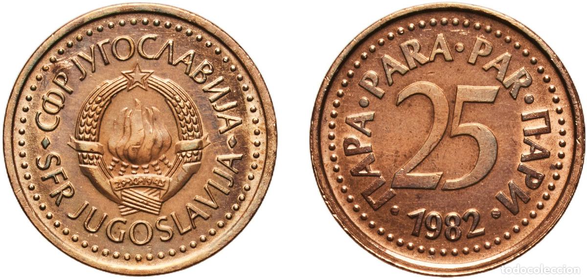 Material numism&aacute;tico: Yugoslavia Federal Republic 1982 25 Para Manganese brass (94,5 % Cu, 5 % Zn, 0,5 % Mn) Belgrade Min