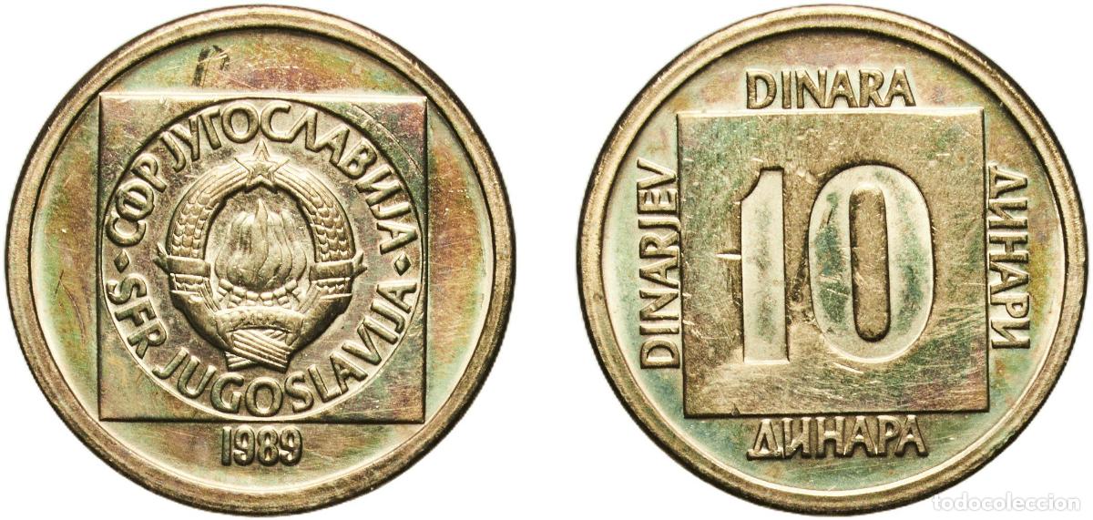 Material numism&aacute;tico: Yugoslavia Socialist Federal Republic 1989 10 Dinara Nickel brass (75 % Cu, 21 % Zn, 4% Ni) Belgrad