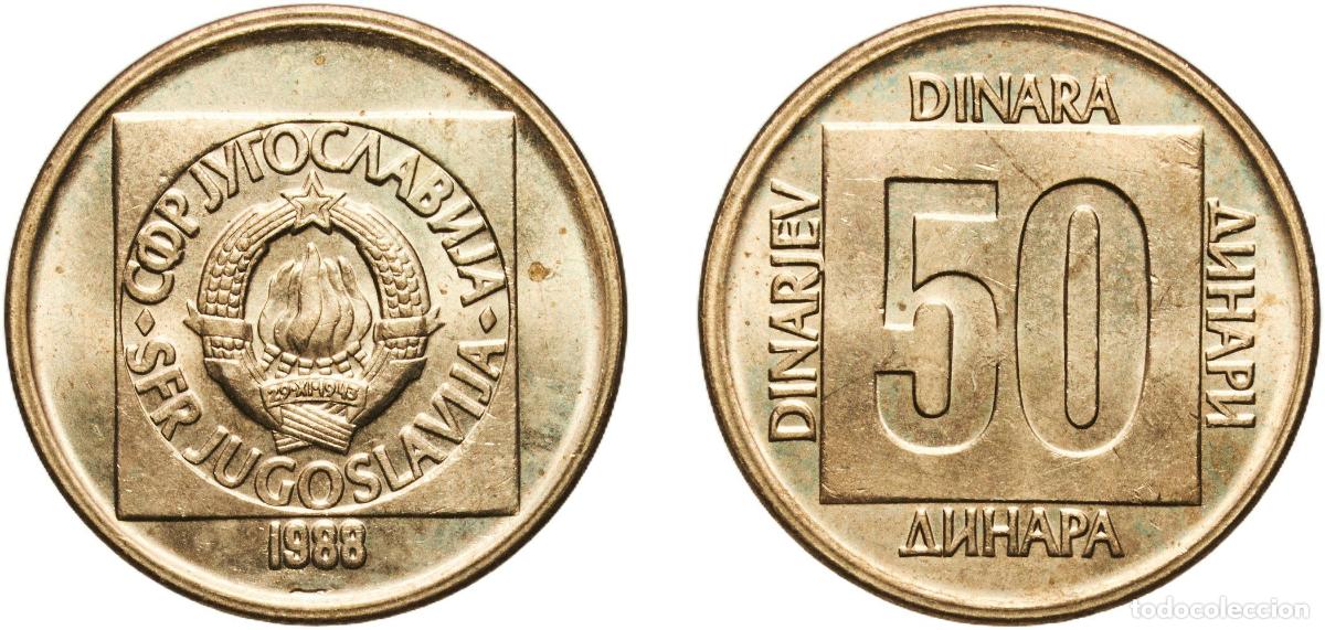 Material numism&aacute;tico: Yugoslavia Socialist Federal Republic 1988 50 Dinara Nickel brass (75 % Cu, 21 % Zn, 4% Ni) Belgrad