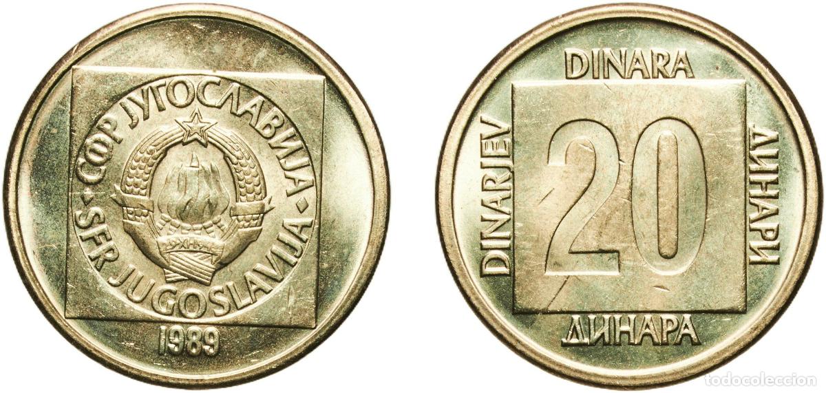 Material numism&aacute;tico: Yugoslavia Socialist Federal Republic 1989 20 Dinara Nickel brass (75 % Cu, 21 % Zn, 4% Ni) Belgrad
