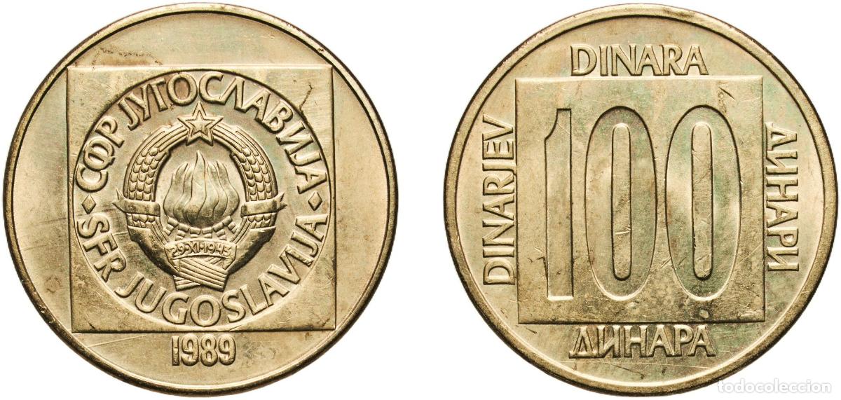 Material numism&aacute;tico: Yugoslavia Socialist Federal Republic 1989 100 Dinara Nickel brass (75% copper, 21% zinc, 4% nickel