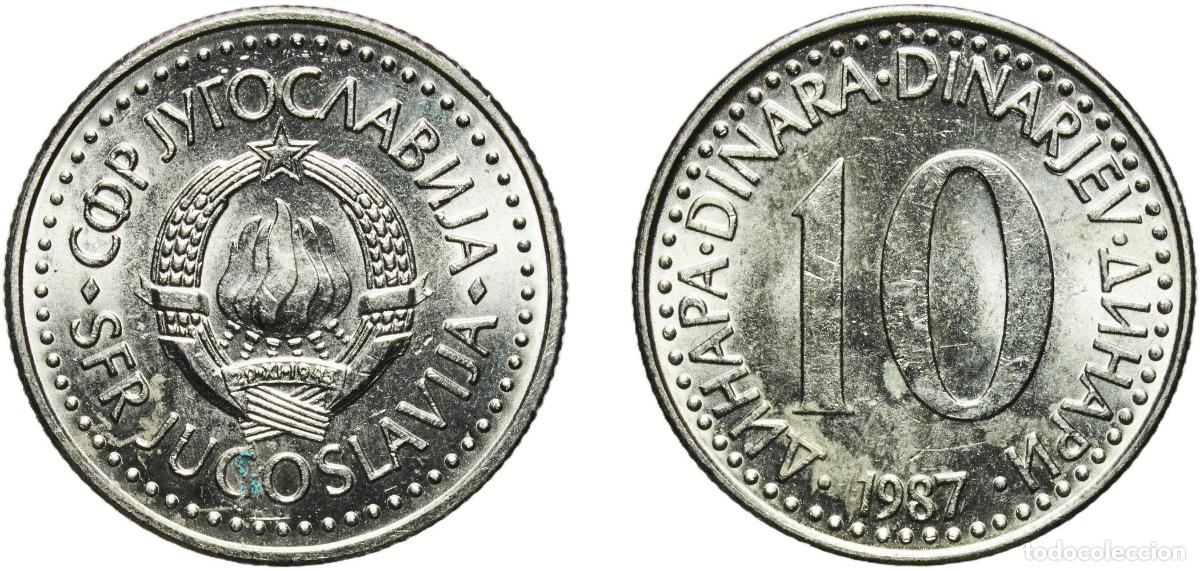 Material numism&aacute;tico: Yugoslavia Socialist Federal Republic 1987 10 Dinara Copper-nickel (61 % Cu, 20 % Zn, 19 % Ni) Belg