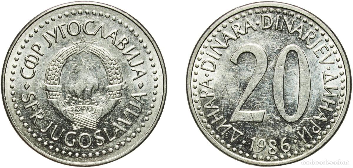 Material numism&aacute;tico: Yugoslavia Socialist Federal Republic 1986 20 Dinara Nickel brass (61 % Cu, 20 % Zn, 19 % Ni) Belgr