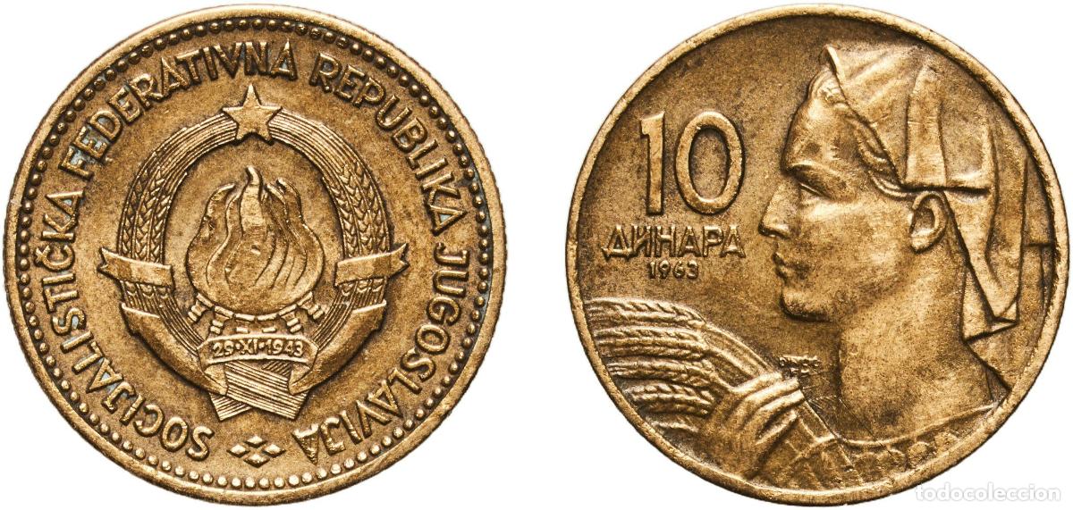 Material numism&aacute;tico: Yugoslavia Socialist Federal Republic 1963 10 Dinara (SFR legend) Aluminium bronze (91 % Cu, 9 % Al