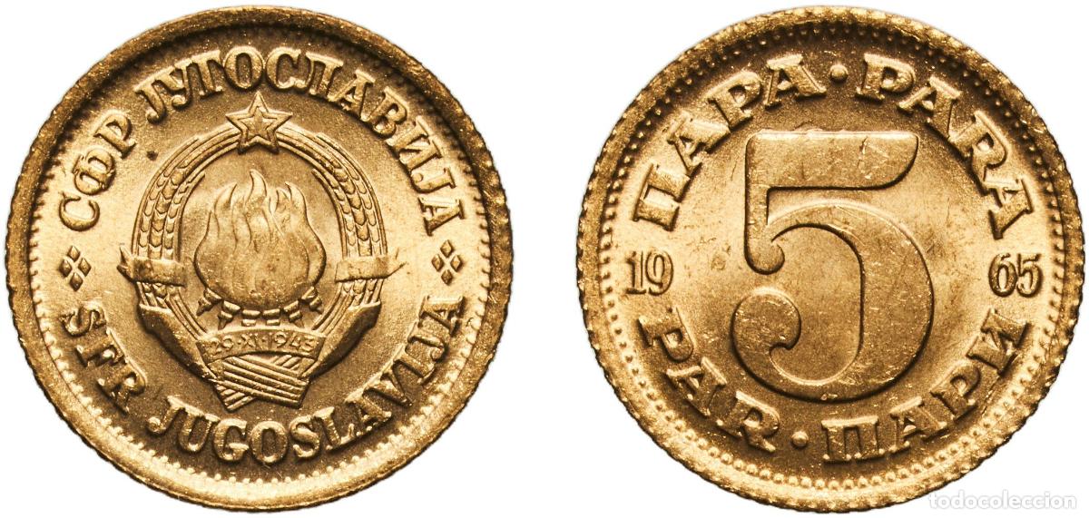Material numism&aacute;tico: Yugoslavia Socialist Federal Republic 1965 5 Para Aluminium brass (85% Copper, 14.5% Zinc, 0.5% Alu