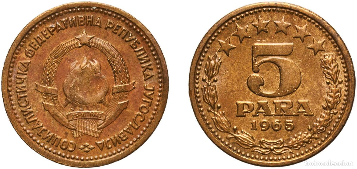 Material numism&aacute;tico: Yugoslavia Socialist Federal Republic 1965 5 Para Aluminium brass (85 % Cu, 14,5 % Zn, 0,5 % Al) Be