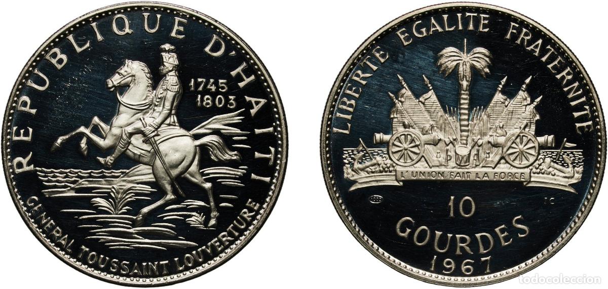 Material numism&aacute;tico: Haiti Second Republic 1967 IC 10 Gourdes (Toussaint l'Ouverture) Silver (.999) Numismatica Italiana