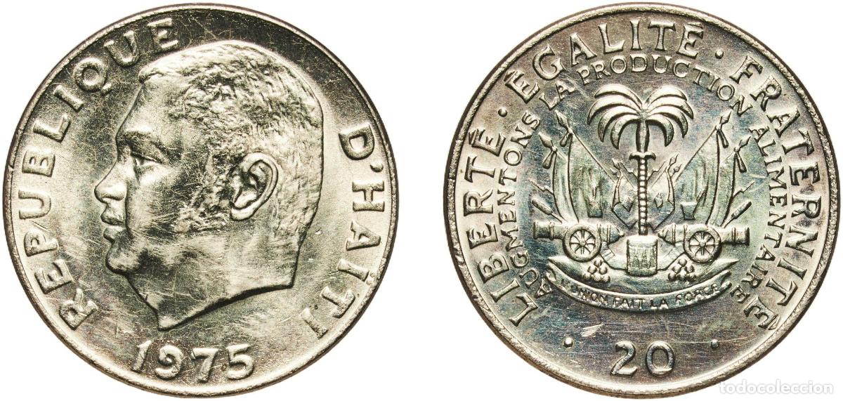Material numism&aacute;tico: Haiti Second Republic 1975 20 Centimes (FAO) Nickel brass (70% Copper, 18% Zinc, and 12% Nickel) Sa