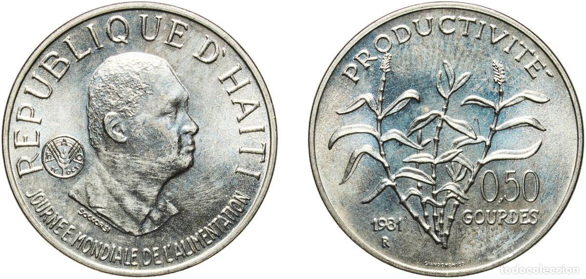 Material numism&aacute;tico: Haiti Second Republic 1981 R 50 Centimes (FAO) Copper-nickel Rome Mint (15000) 9.96g UNC KM 148