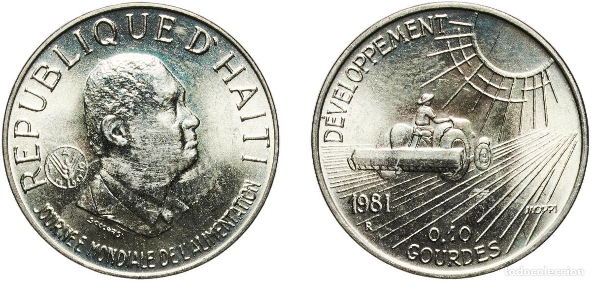 Material numism&aacute;tico: Haiti Second Republic 1981 R 10 Centimes (FAO) Copper-nickel Rome Mint (15000) 3.94g UNC KM 146