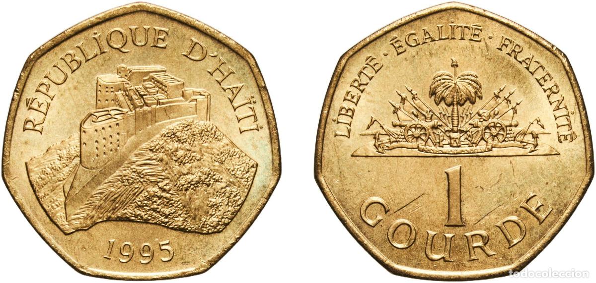 Material numism&aacute;tico: Haiti Third Republic 1995 1 Gourde Brass plated steel Royal Mint 6.31g UNC KM 155 Sch&ouml;n 109