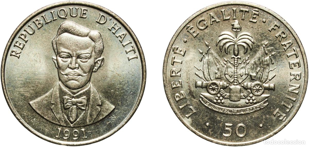 Material numism&aacute;tico: Haiti Third Republic 1991 50 Centimes Copper-nickel Royal Mint 9.92g UNC KM 153 Sch&ouml;n 108