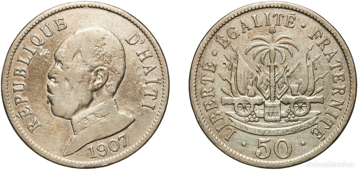Material numism&aacute;tico: Haiti First Republic 1907 50 Centimes Copper-nickel (75% Copper, 25% Nickel) Scovill Manufacturing