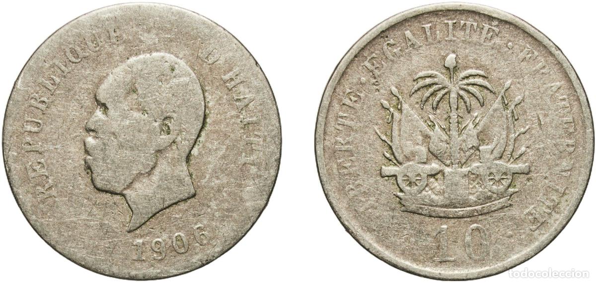 Material numism&aacute;tico: Haiti First Republic 1906 10 Centimes Copper-nickel (75% Copper, 25% Nickel) Scovill Manufacturing