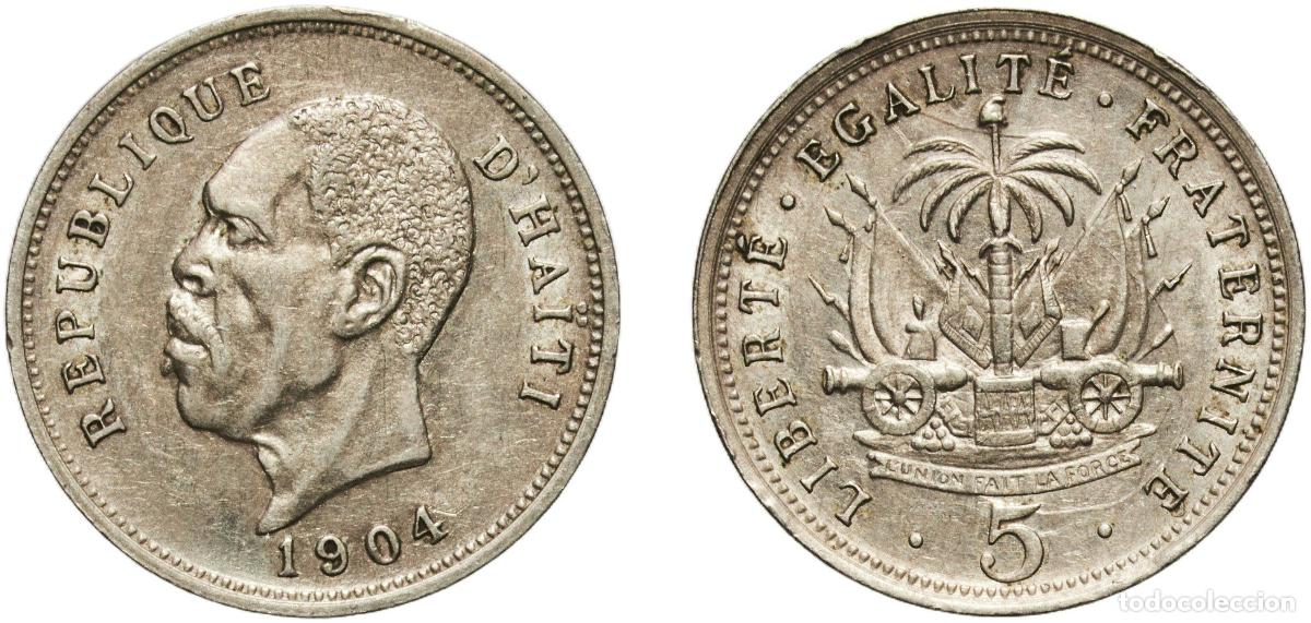 Material numism&aacute;tico: Haiti First Republic 1904 5 Centimes Copper-nickel (75% Copper, 25% Nickel) Scovill Manufacturing C