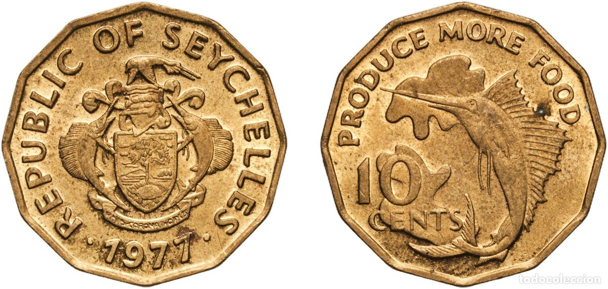 Material numism&aacute;tico: Seychelles Republic 1977 10 Cents (FAO) Brass Heaton and Sons / The Mint Birmingham Limited (125000