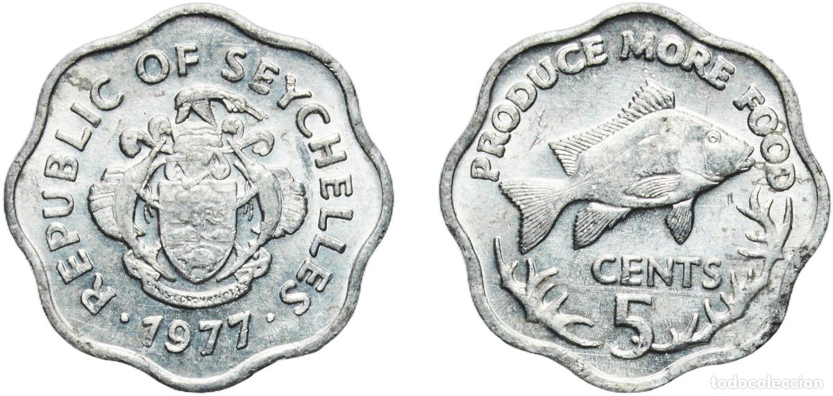 Material numism&aacute;tico: Seychelles Republic 1977 5 Cents (FAO) Aluminium Heaton and Sons / The Mint Birmingham Limited (300